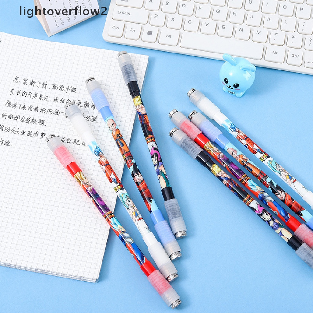 (lightoverflow2) 1pc Bolpen Gel Dengan Lampu LED Warna-Warni Untuk Pelajar