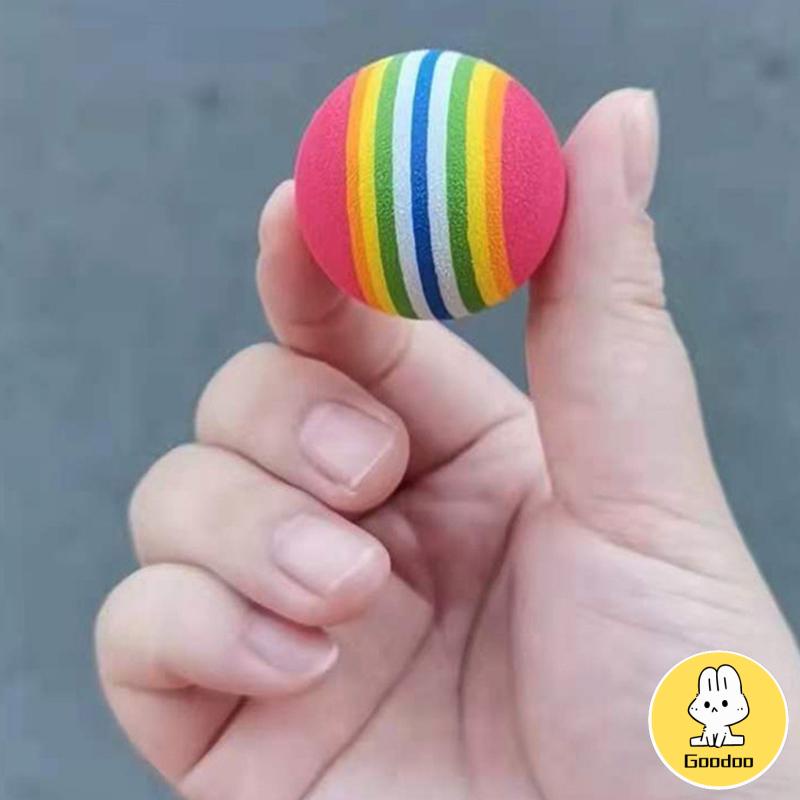 Pet Cat Puppy Toy Ball Rainbow Mengunyah Bola Interaktif Tumbuh Gigi Mainan Menyenangkan - SD -Doo