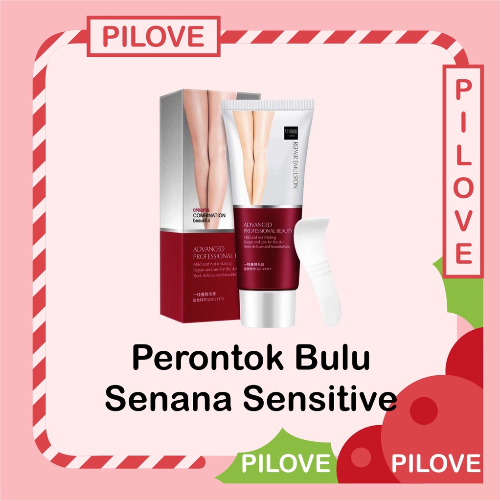 PILOVE - Obat Cream Krim Perontok dan Penghilang menghilangkan bulu Kumis Jenggot Ketiak Perontok bulu permanen ketiak ketek dan kemaluan Dada kaki tangan miss v kumis