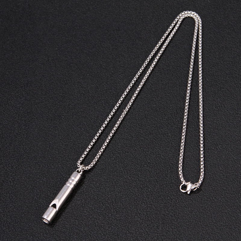 Kalung Rantai Panjang Liontin Peluit Gaya Hip Hop Korea Untuk Pasangan