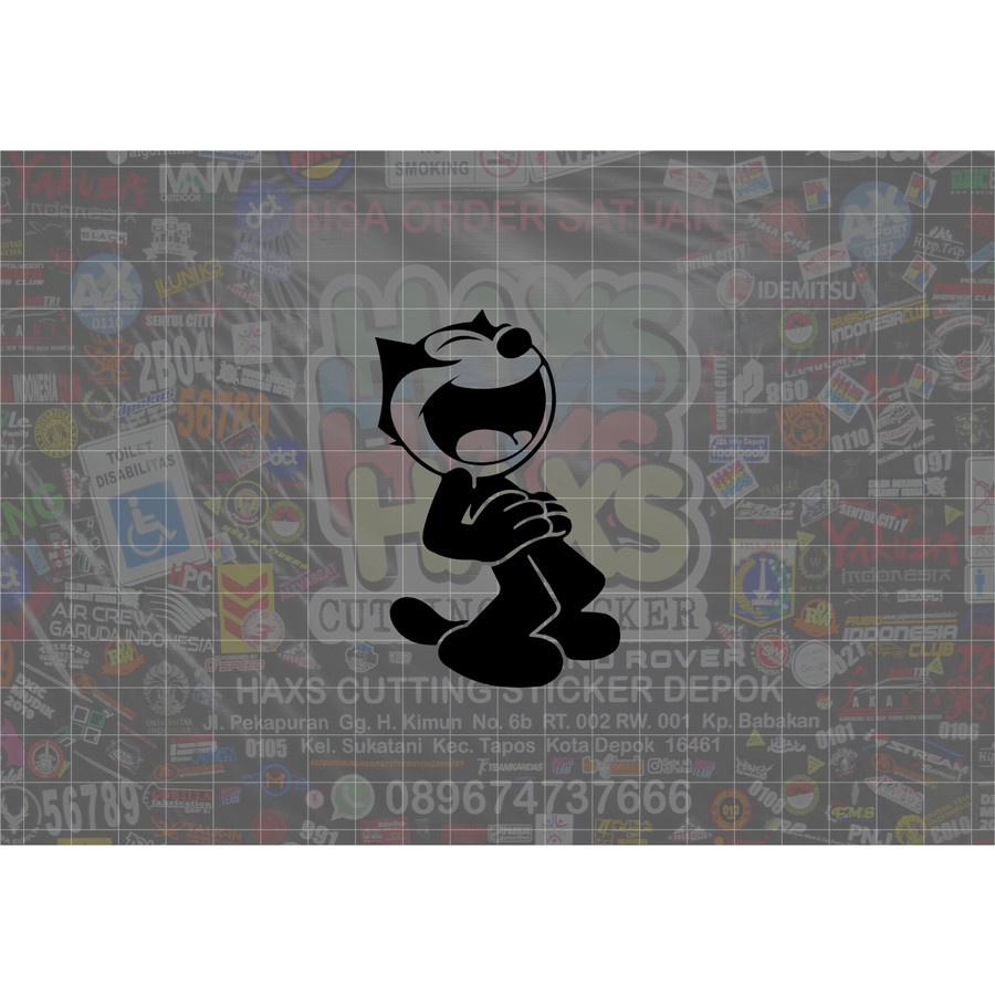 Cutting Sticker Felix Cat Ukuran 8 Cm Untuk Motor Mobil