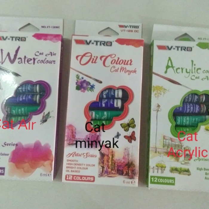 

murah Cat Air / Cat Minyak / Cat Acrylic 12 Warna - Acrylic