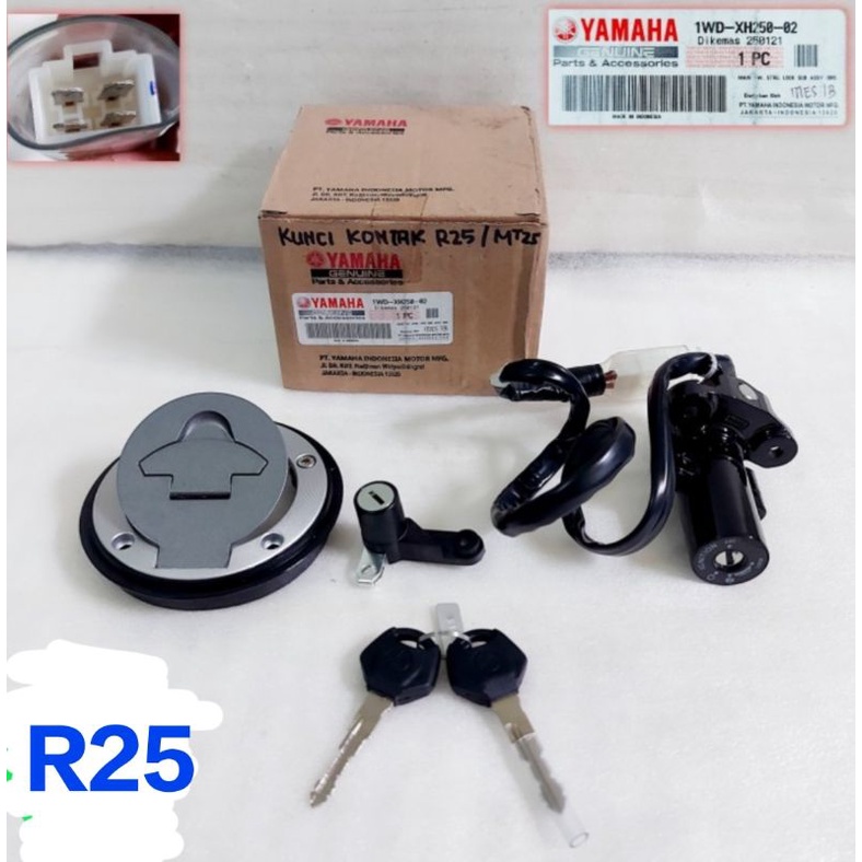 Kunci Kontak Key Set + tutup tangki set Yamaha R25 - R 25 - MT25 - MT 25 ORIGINAL - RPMsemarang1 Pro