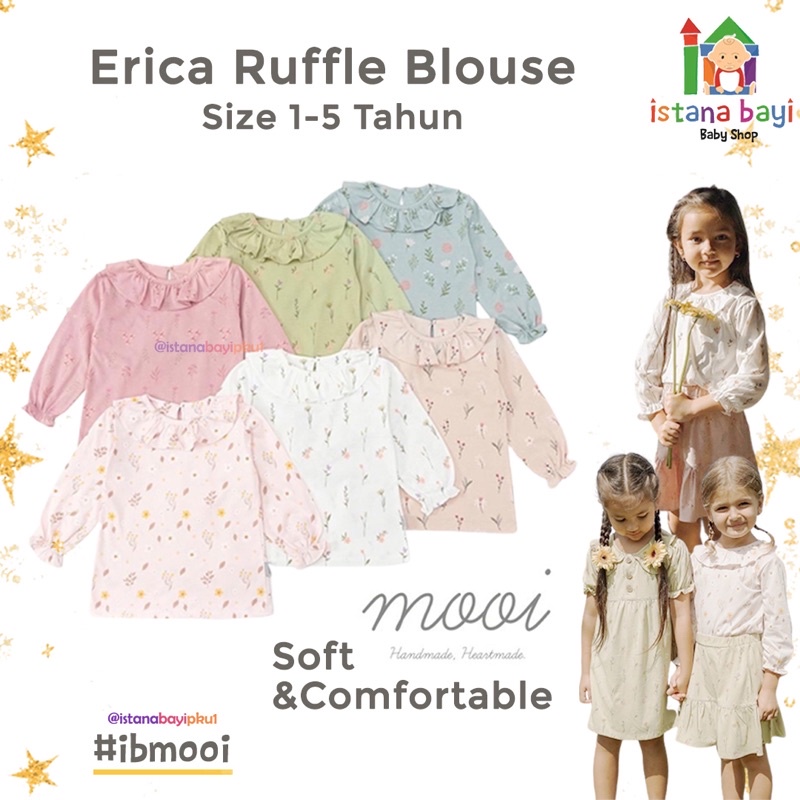 Mooi Atasan anak Perempuan Erica Ruffle Blouse - Atasan anak murah/Mooi Floral series