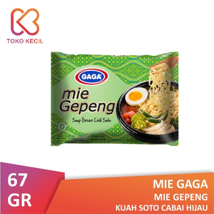 

TERBARU Mie Gaga Gepeng Kuah Soto Cabai Hijau 67gr