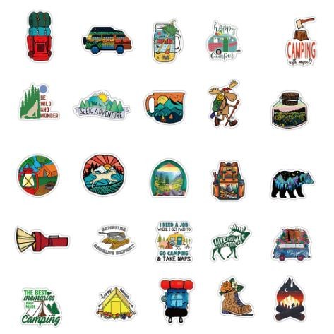 Outdoor Camping PVC Sticker (10pcs)