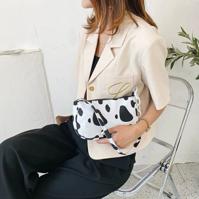 ALESHA AL1066 - Tas Selempang Bahu Wanita Shoulder Bag Rantai Cow Pattern