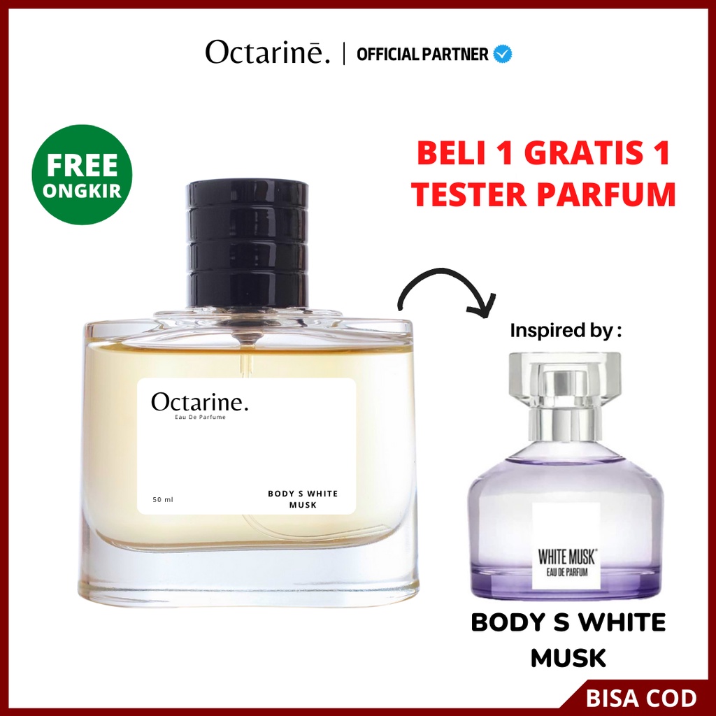 Octarine - Parfum Wanita Pria Tahan Lama Aroma Fresh, Powdery Inspired By BODY S WHITE MUSK | Parfume Farfum Perfume Minyak Wangi Cewek Cowok Murah Original