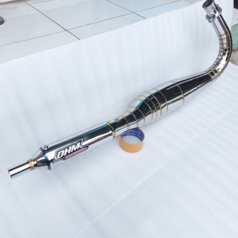 Knalpot Rx King Kolong Phyton Crome Cacing DHM Racing