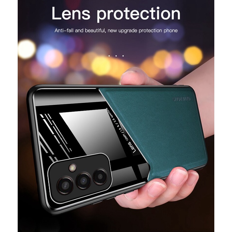 CASE SAMSUNG A04S SOFTCASE LEATHER GLASS PHONE BACK COVER CASING