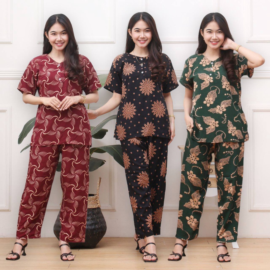 Setelan CP ANDIN Setelan Tyedye Batik Piyama Batik Baju Tidur Dater Cantik