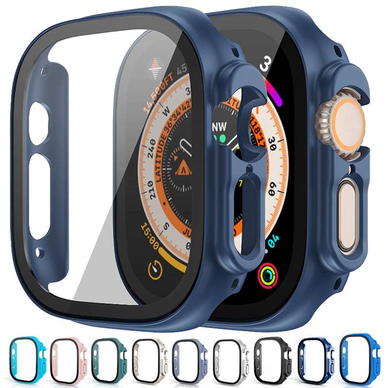 Casing Tempered Glass + Pelindung Layar Ultra Tipis 49mm Untuk Apple Watch Ultra 49mm