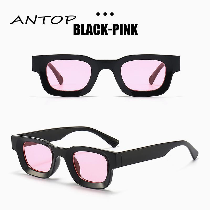 Kacamata Hitam UV400 Bingkai Kecil Persegi Gaya Vintage Untuk Pria Dan Wanita【antop】