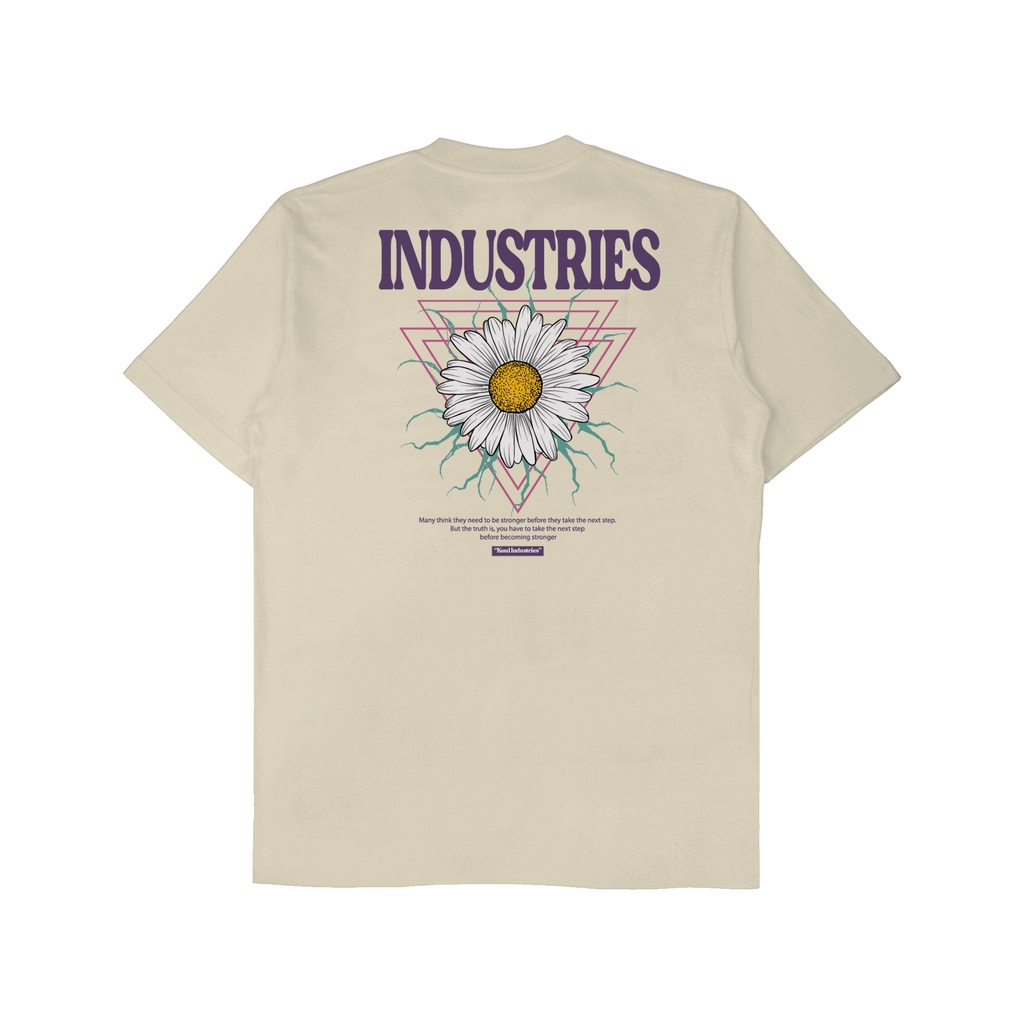 Kuul Industries - Oversize Tshirt Triangle Sunflowers | Pria Wanita Cowok Cewek Laki Perempuan | Distro | Kaos Oblong | Tshirt Bunga Matahari SteetWear Cream |Light Brown Cotton Katun Murah