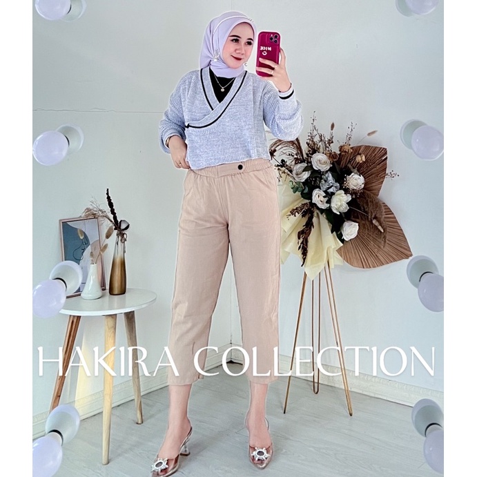 HAKIRA SIKA PANTS MODEL KANCING 7/9 KRINKEL PREMIUM