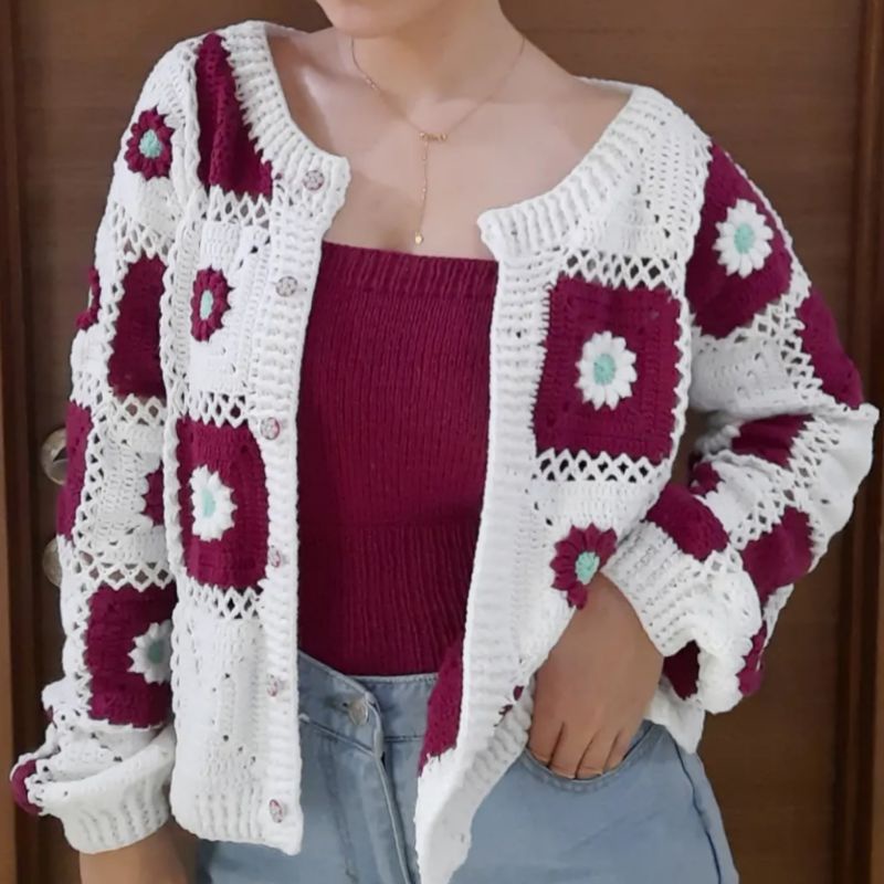 Crochet Granny Square Cardigan | Handmade |