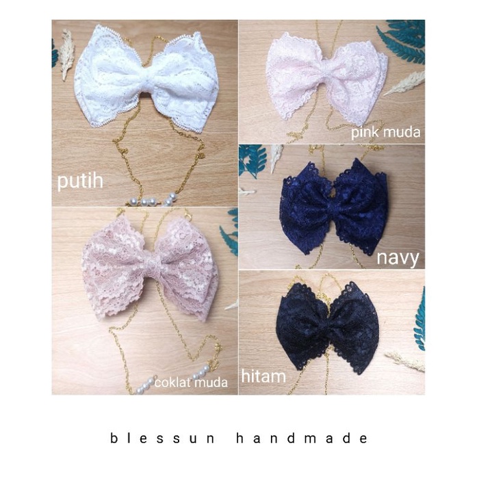 new !!! konektor masker pita rantai juntai / konektor masker hijab pita brukat / konektor masker pita besar / konektor masker vintage / konektor masker viral / konektor masker minnie mouse