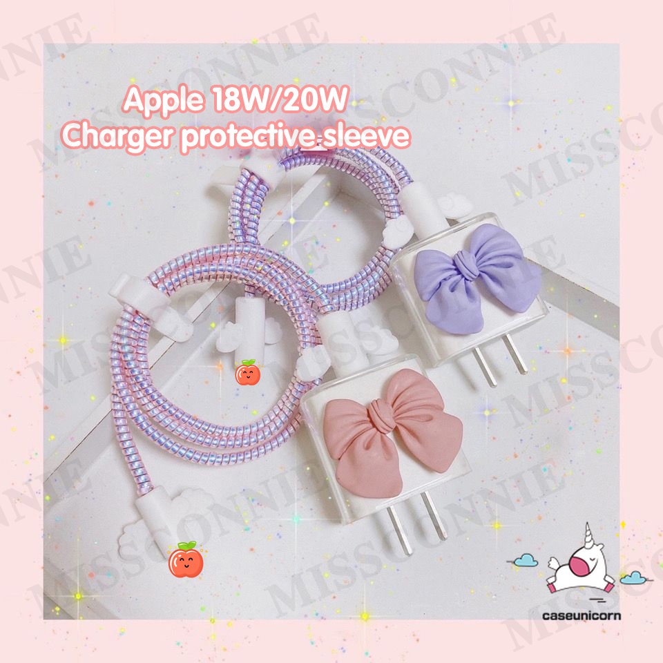 5 In 1 Set Pelindung Kabel Data / Charger + Pelindung Layar TPU Motif Smiley Face Untuk Apple 18 / 20W