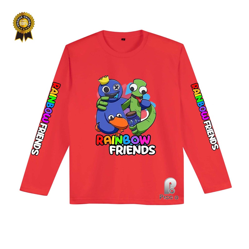 KAOS ANAK LENGAN PANJANG RAINBOW FRIENDS USIA 2-10 Tahun UNISEX