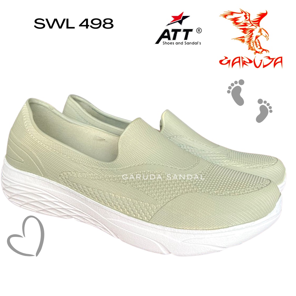 Sepatu Slip On Wanita ATT SWL 498 Karet Sneakers Anti Air Trendy