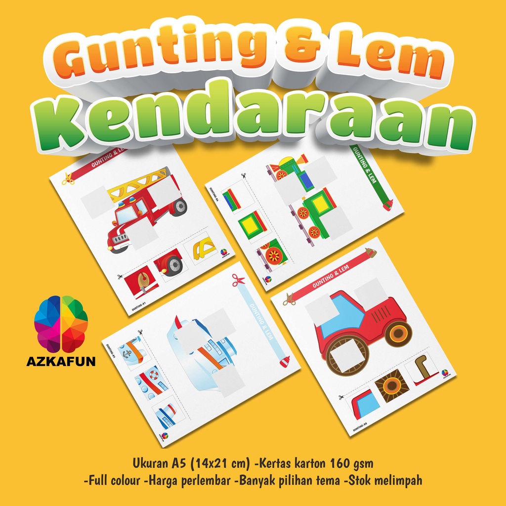 

Lembar aktivitas KENDARAAN - Aktifitas Gunting dan Lem