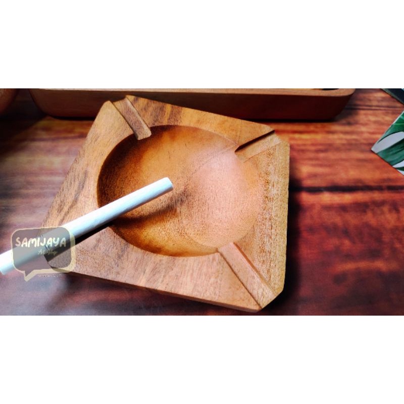 Asbak Kayu Aesthetic / Asbak Kayu Solid model Kotak