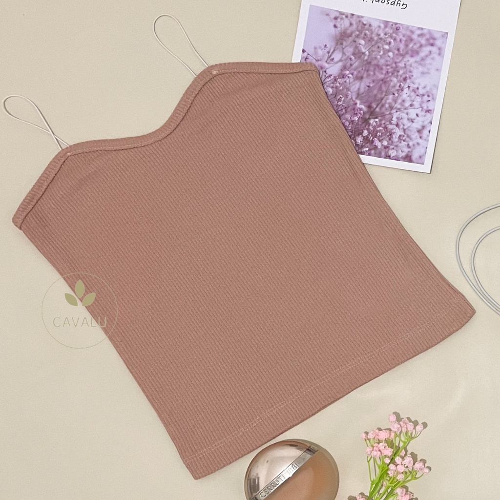 CAVALU Korean Tanktop Crop Top Korea Tank Top Spaghetti Baju Atasan Wanita 051