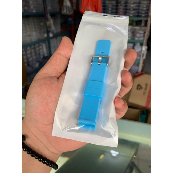 Strap Tali Jam Tangan silikon biru soft 18mm 9909 new produk