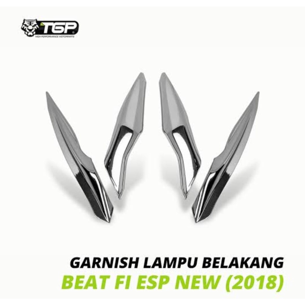 Cover Garnish Lampu Belakang Honda Beat FI ESP 2016 - 2019 Tgp Black Chrome