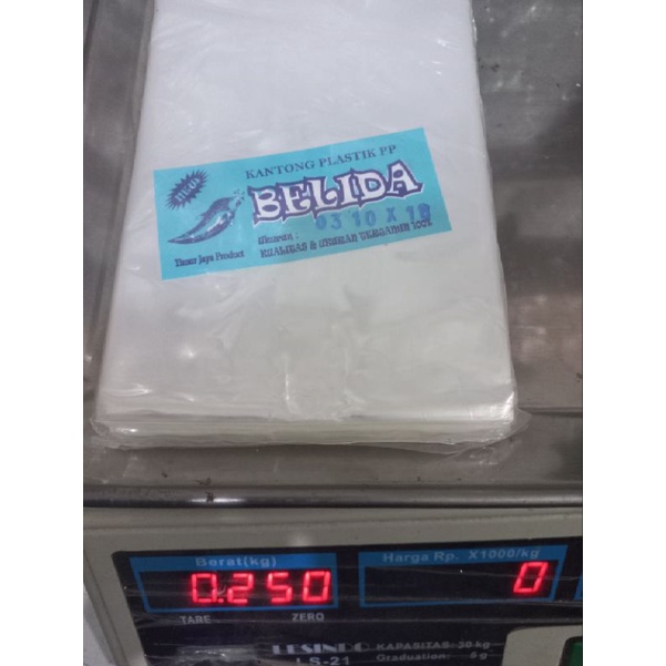 pp ikan belida 10x18  berat 250g