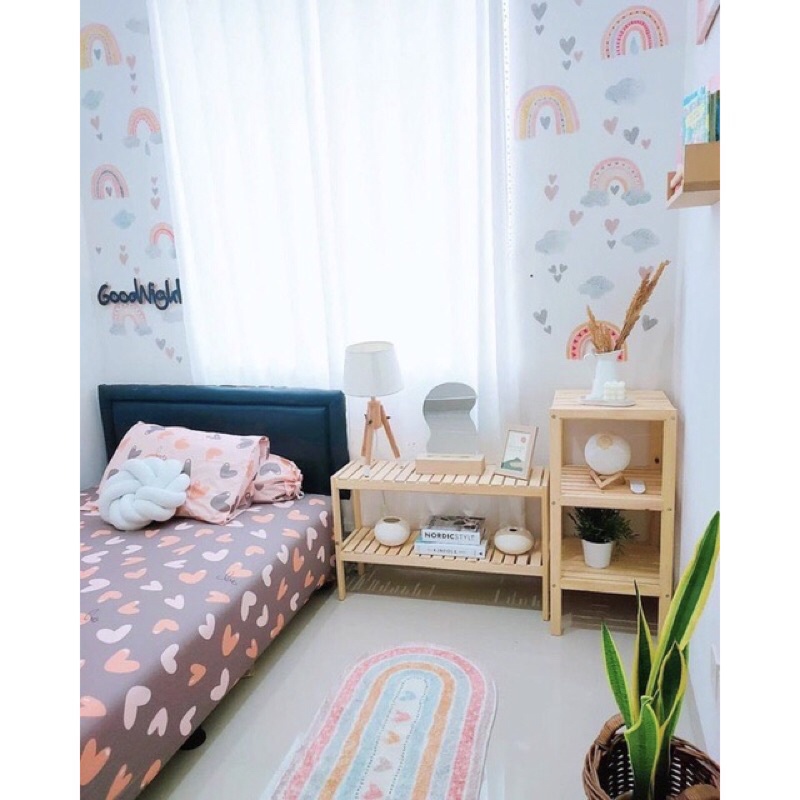 Jual MEJA SCANDINAVIAN AESTHETIC / Meja sudut serbaguna 80x25cm woodel