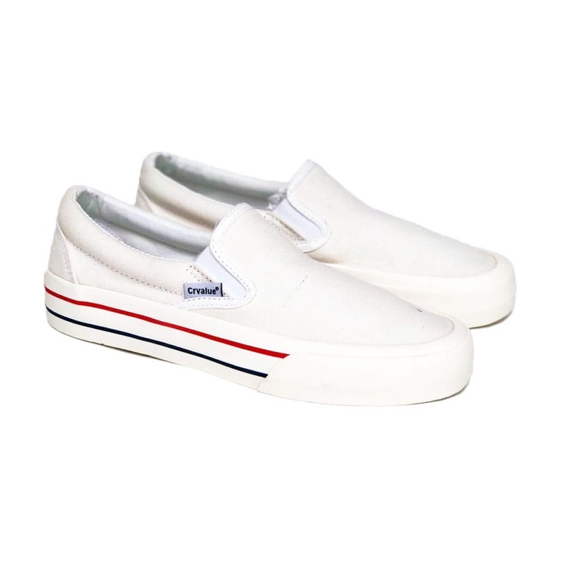 Sepatu Slip On Corvaluefootweaer Salvador offwhite merahbiru