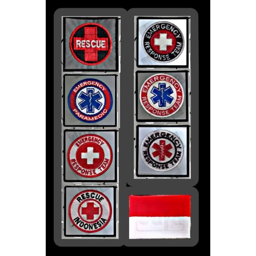 Logo ambulance patch bordir  Logo rescue emergency paramedic rescue bendera indonesia