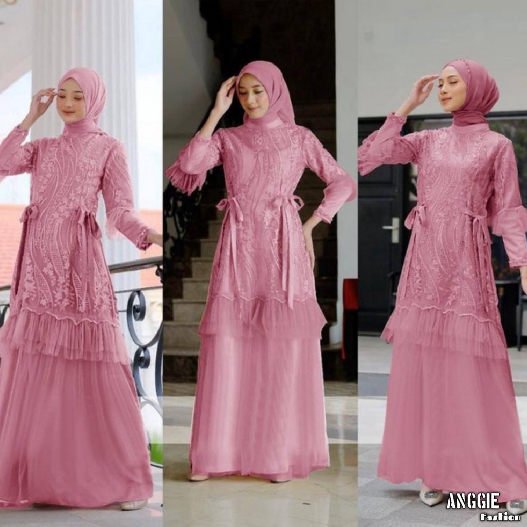 Busana Muslim Gamis Murah Gaun Pesta Muslimah Baju Pesta Wanita Kondangan Mewah Kekinian 2020 2021