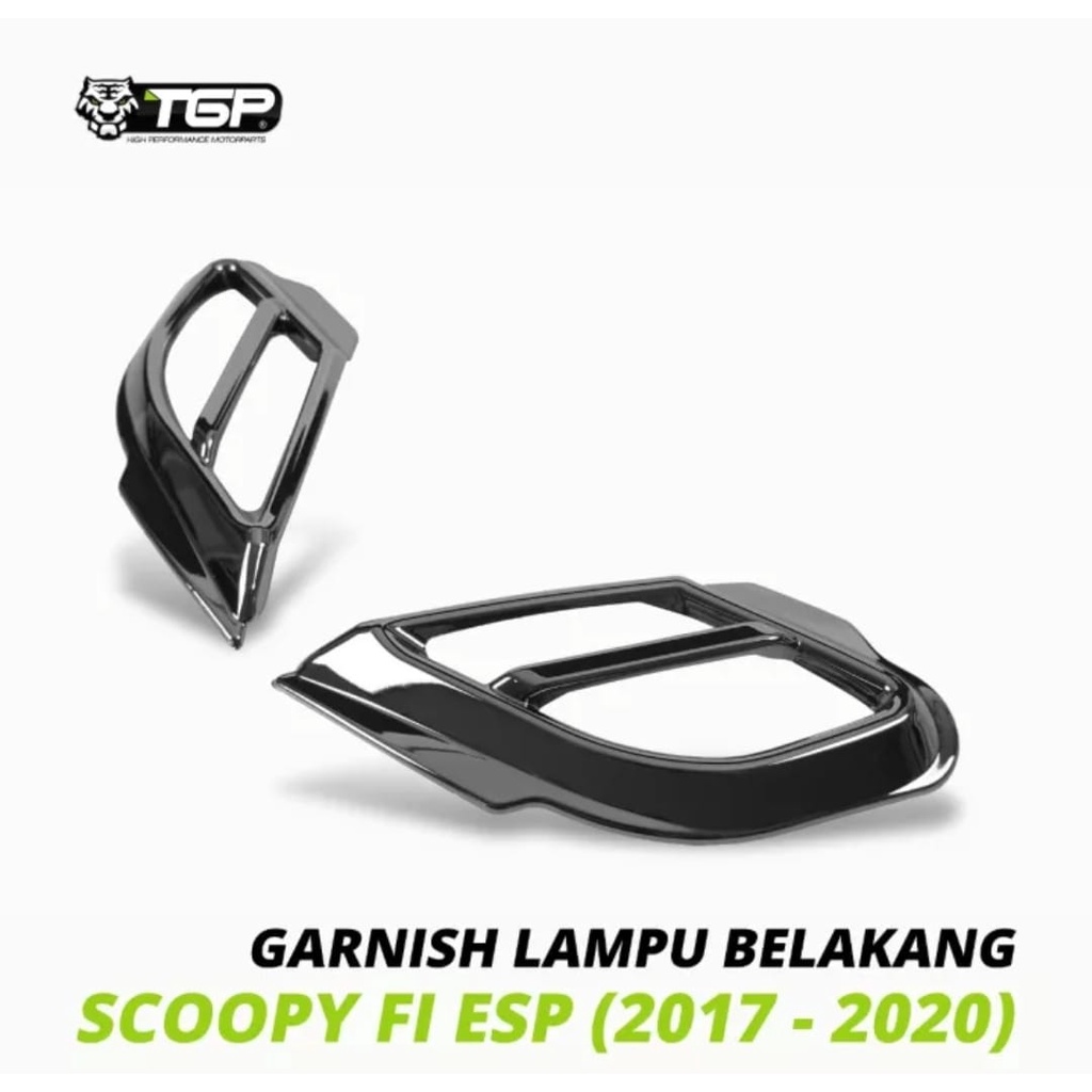 Garnish Belakang Scoopy FI ESP Honda TGP Black Chrome