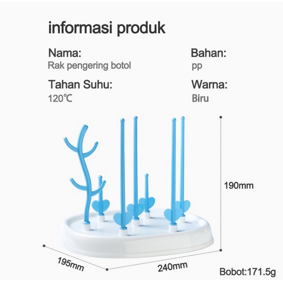 BB7 - Rak Pengering Botol Susu / Rak Tirisan Gelas Botol