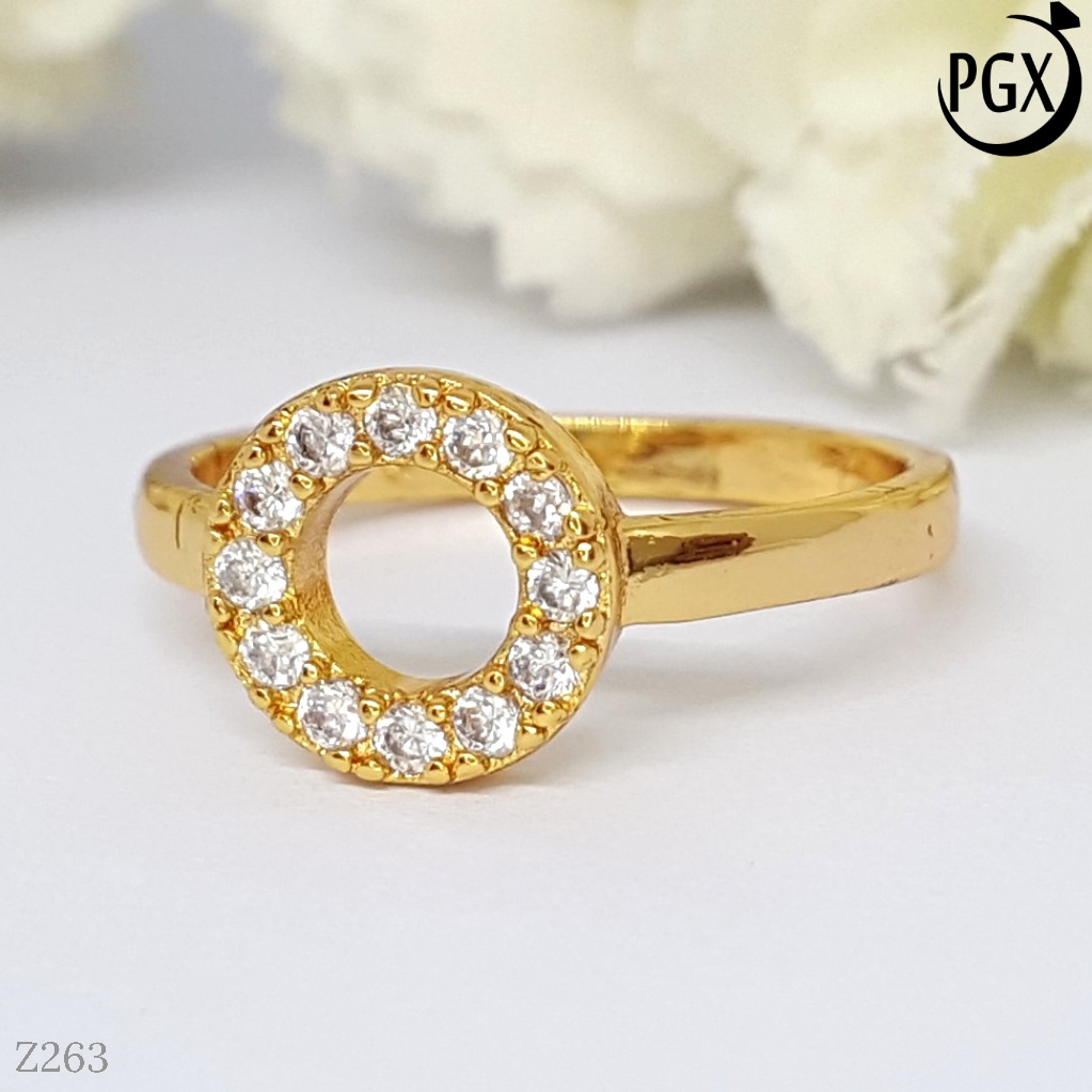 PGX Cincin Xuping Wanita Perhiasan Lapis Emas Aksesoris Fashion Premium - Z263
