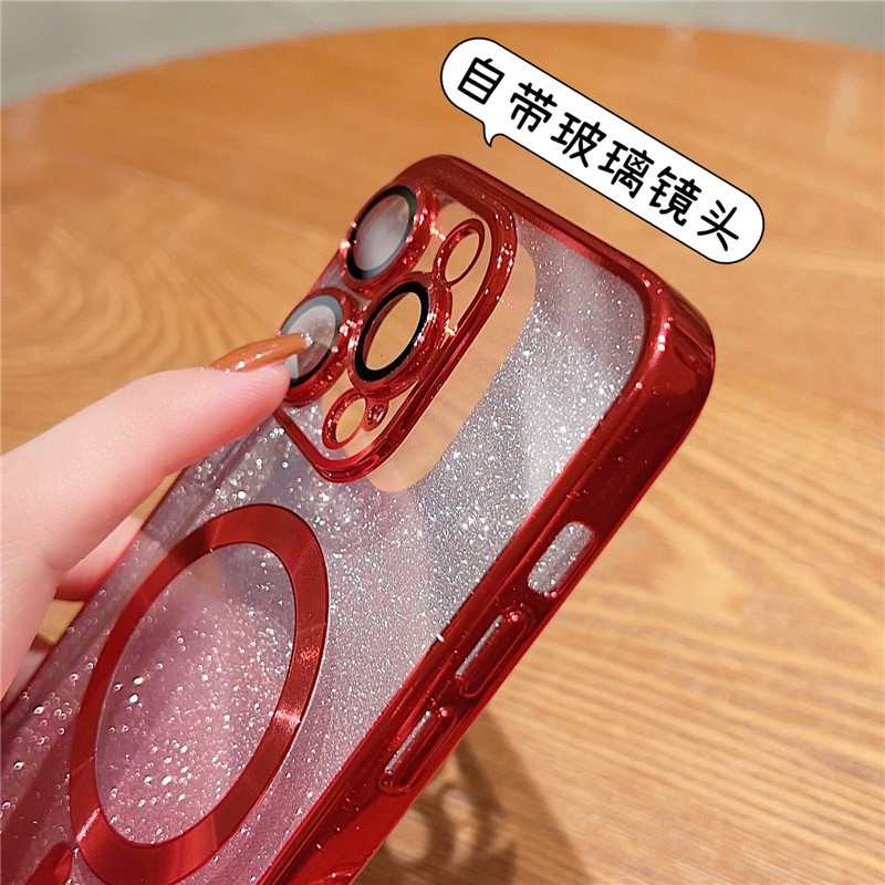 Soft case Pelindung Lensa Kaca Penyerapan Magnetik Tahan Banting Untuk Iphone 11 12 13 14 Pro Max