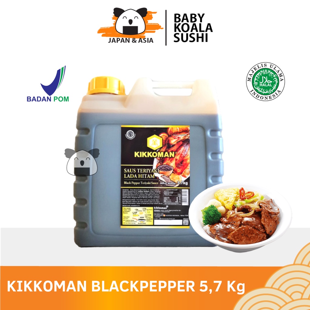 KIKKOMAN Teriyaki Lada Hitam 5L | Saus Black Pepper Sauce Blackpepper