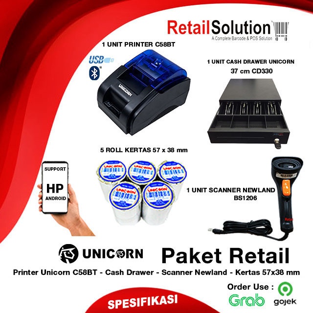 Paket Hemat Mesin Kasir Bluetooth untuk Retail