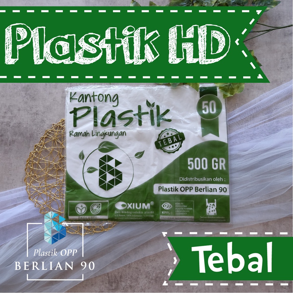 OLIV Kantong Plastik Kresek Putih TEBAL UK 15 , 18, 24 , 28 , 30 , 35 , 40 , 50 Ramah Lingkungan /
