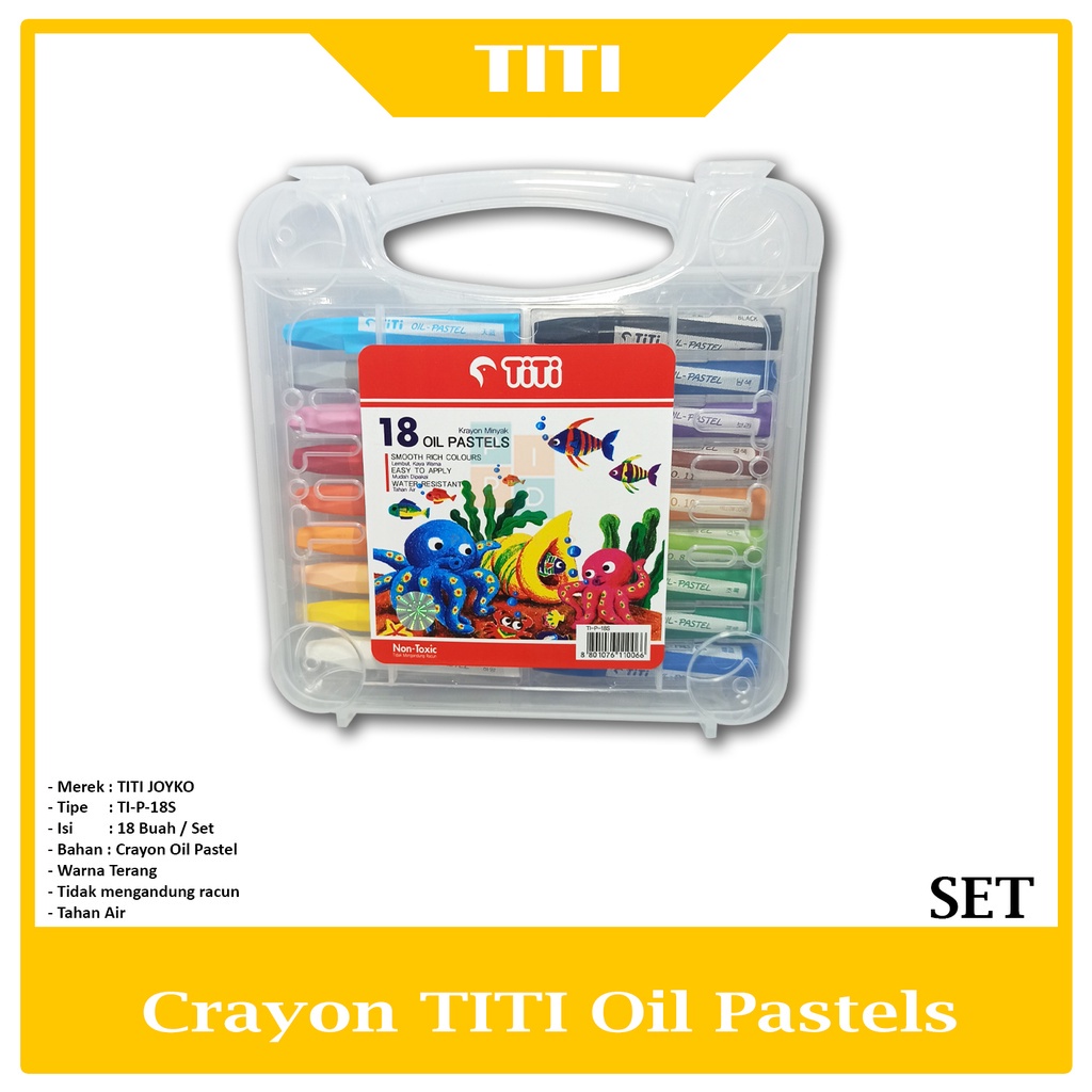 

TITI- Krayon 18 Warna Oil Pastel 18 Color TI-P-18S - Set