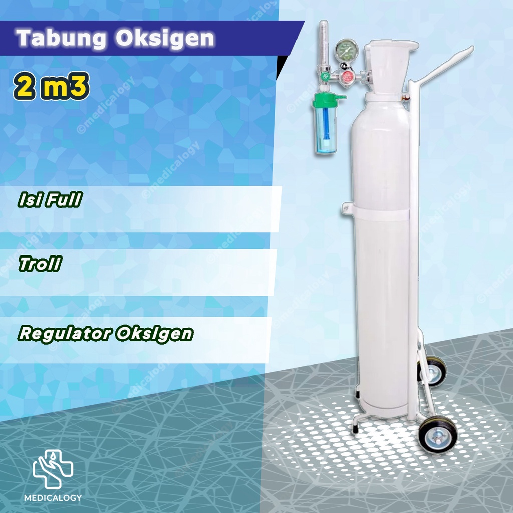 Tabung Oksigen 2 m3 Set Lengkap Siap Pakai