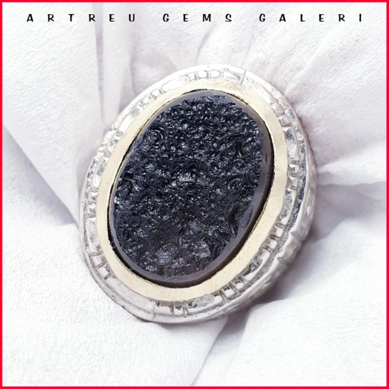 Batu Meteor. Agni Manitite. | COD Bisa | Cincin Batu Akik Ring 5-10