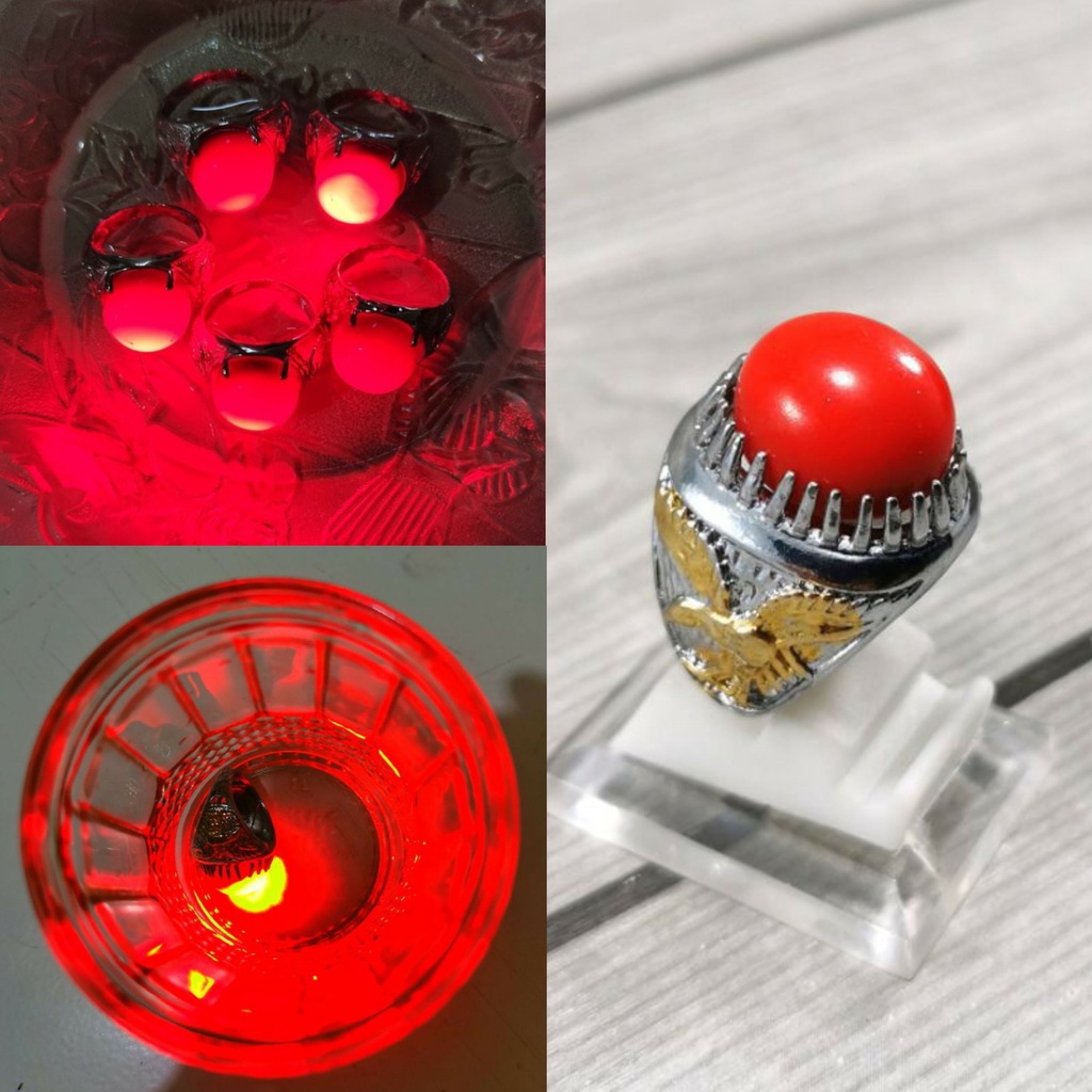 CINCIN BATU MERAH DELIMA NYALA SULAP GIMMICK