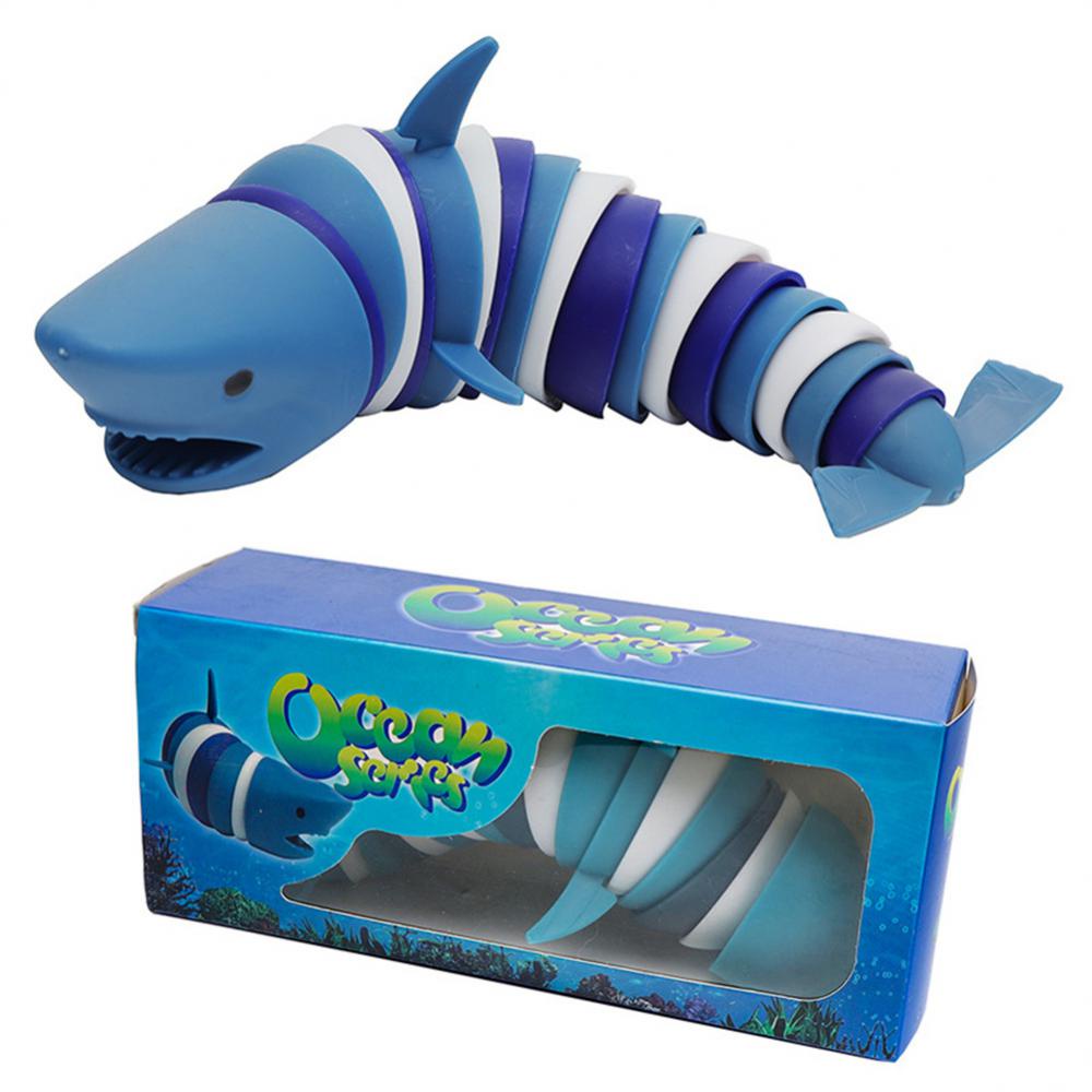 Ocean Shark Mainan Edukasi Anak / Dewasa Squishy Dekompresi Bentuk Ulat / Lumba-Lumba