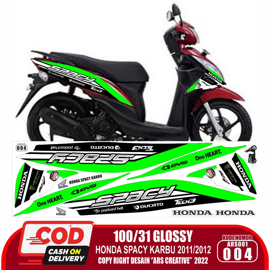 Sticker Striping Decal Honda Spacy Karbu 2011-2012 Variasi ARS001 Glossy/Doff Semua Ready Bisa COD