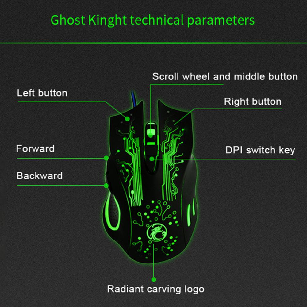 Mouse Gaming LED RGB USB Kabel 3200 DPI Plug n Play – X13