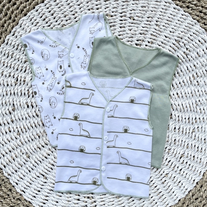 3 PCS Baju Bayi Lengan Kutung Baju Bayi Baru Lahir Baju Newborn Baju Bayi Perempuan Baju Bayi Laki laki Gift Lahiran Hampers Baby Newborn SNI DNW BABY