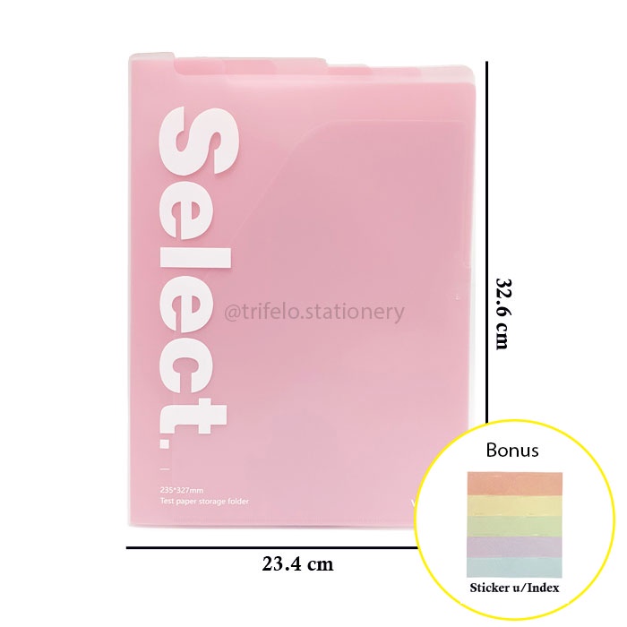 

WENGU 6 Pocket Clear File Holder ukuran F4 Document Folder Map Bening Select